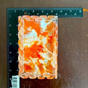 Handmade, orange and white cosmetic tray or anything tray